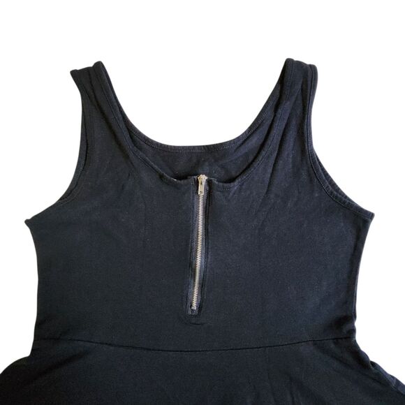 Dots Black Zipper Peplum Tank Top Sz M - Picture 5 of 12
